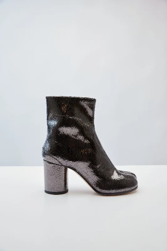 Maison Margiela Tabi Ankle Boots in Crackle Patent