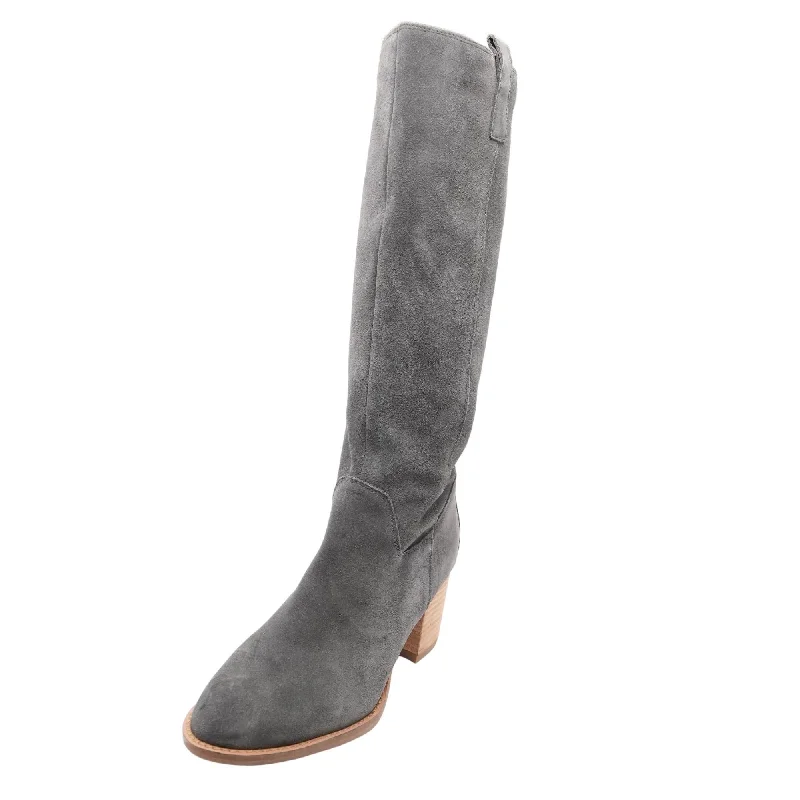 Gray Knee High Boots