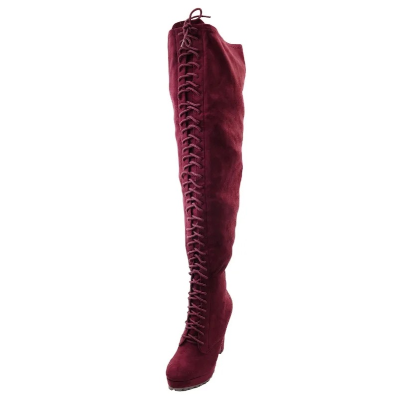 Remi Burgundy Over The Knee Boots