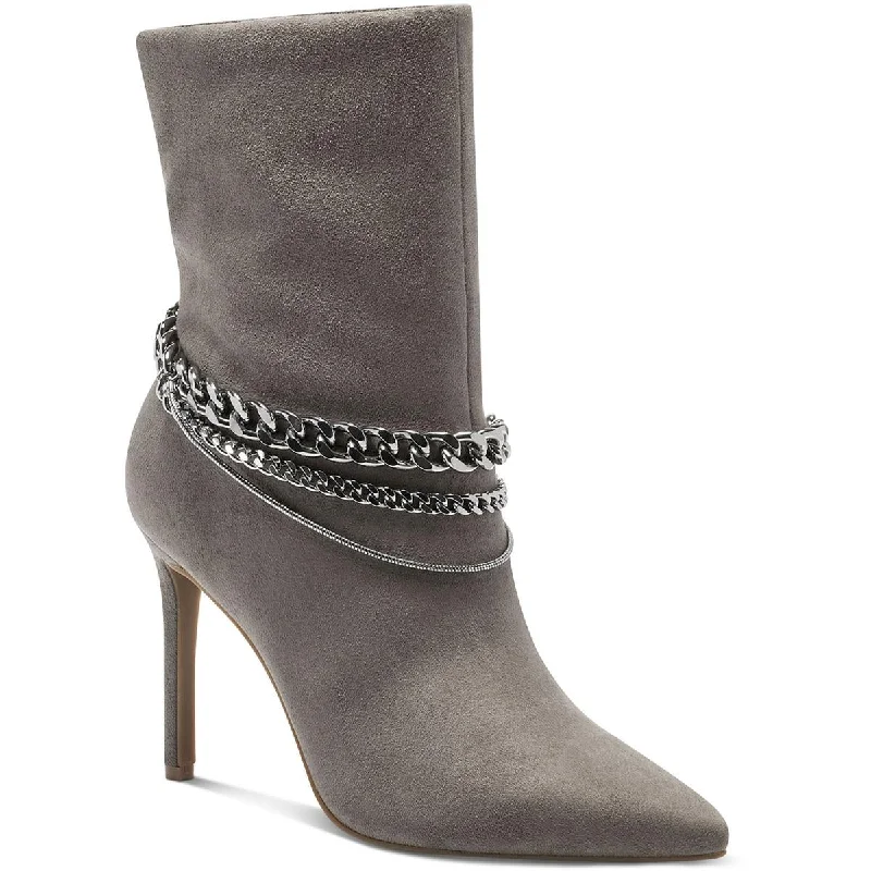 INC Womens Reanna Faux Suede Pointed Toe Ankle Boots