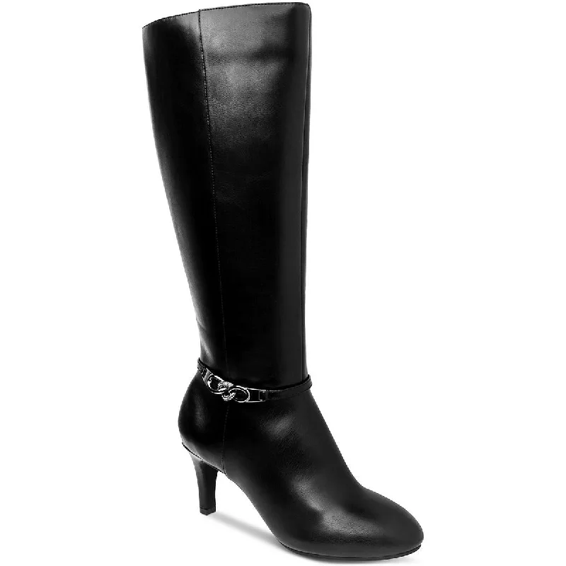 Karen Scott Womens Hanna Faux Leather Knee-High Boots