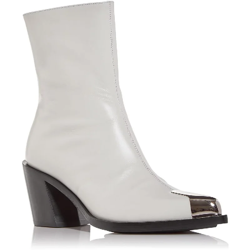 Alexander McQueen Womens Leather Pointed Toe Booties