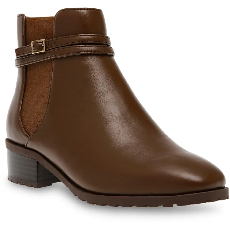 Anne Klein Womens AKCASSIE Square Toe Short Ankle Boots