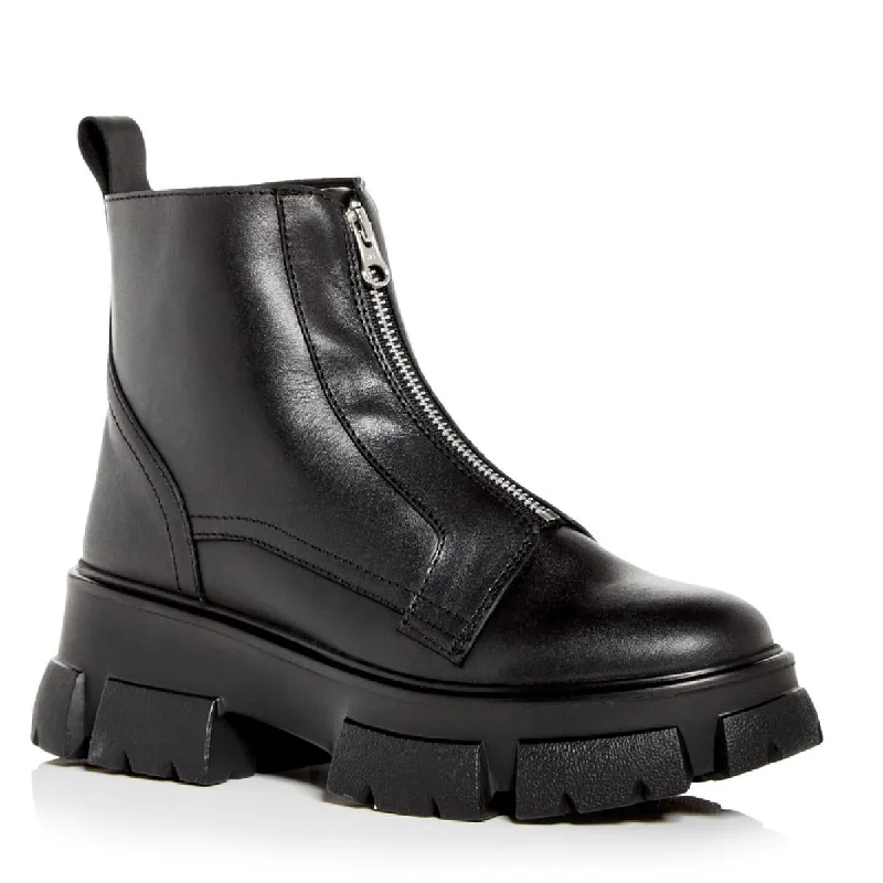 Aqua Womens True Leather Ankle Booties