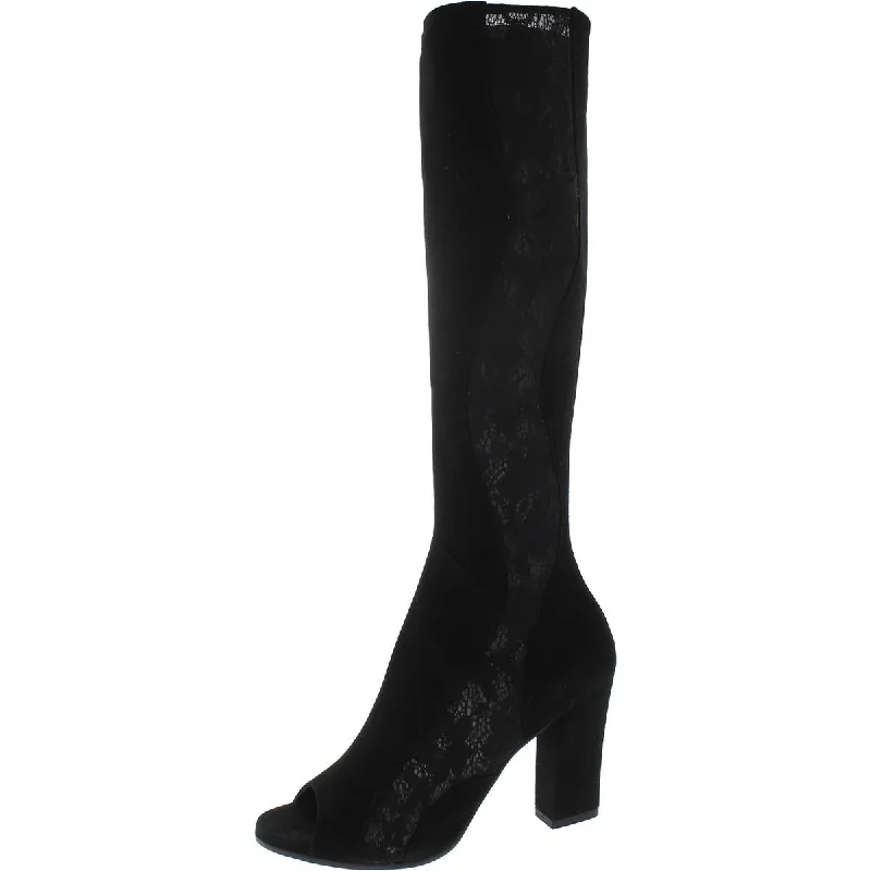 ASKA Womens Hutton Suede Lace Inset Knee-High Boots