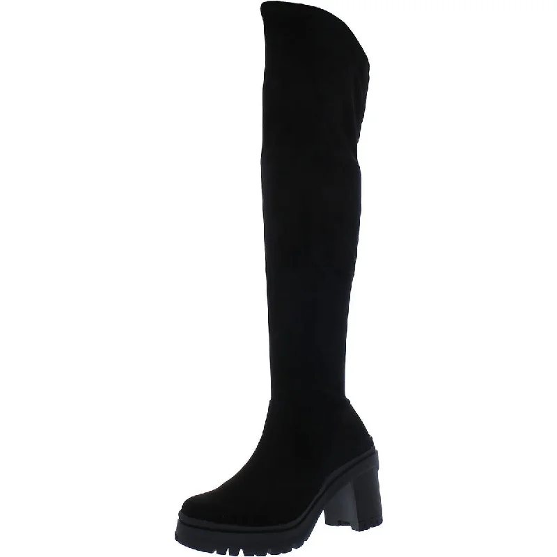 Bar III Womens Fernn Faux Leather Tall Over-The-Knee Boots