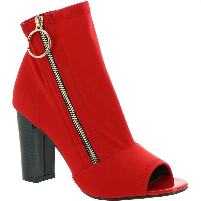 Beacon Womens Brooklyn Zipper Open Toe Booties
