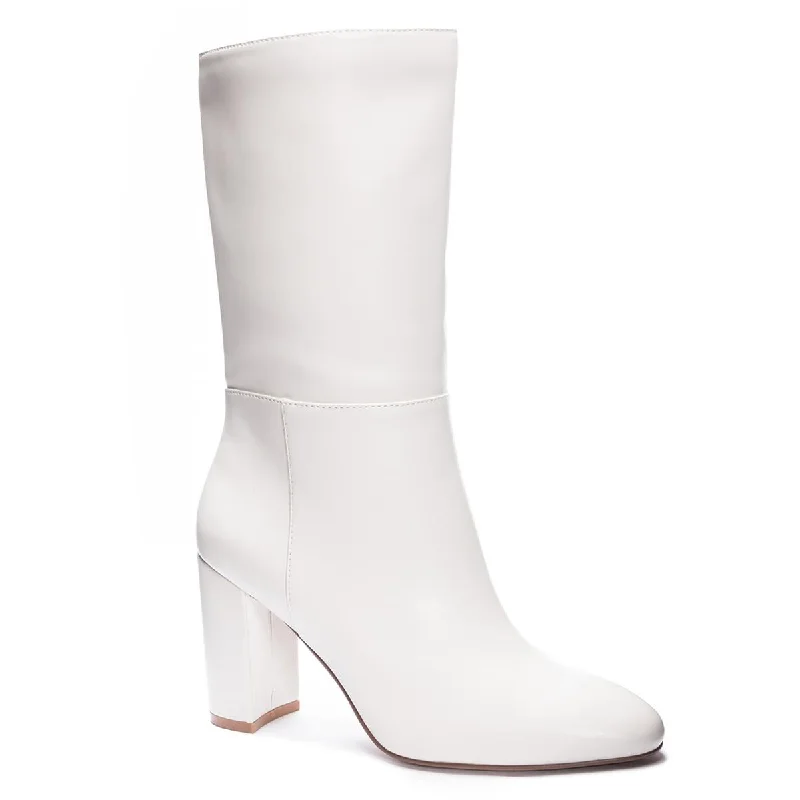 Chinese Laundry Womens Keep Up Suede Slip On Mid-Calf Boots