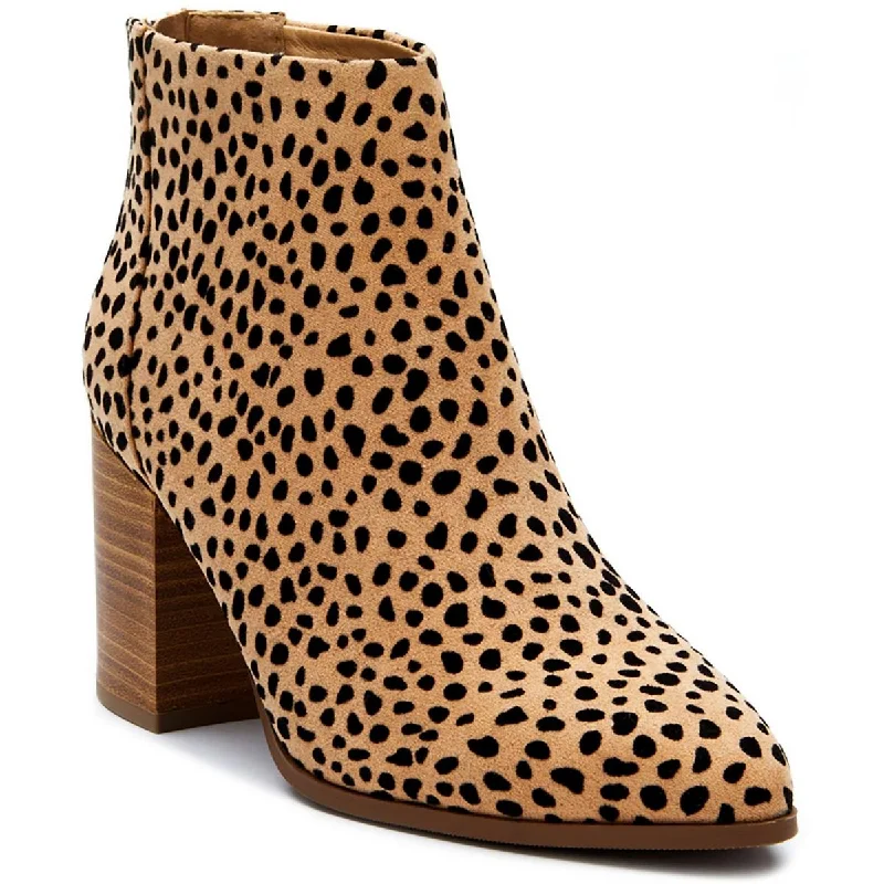 Coconuts by Matisse Womens Mary Faux Suede Animal Print Ankle Boots