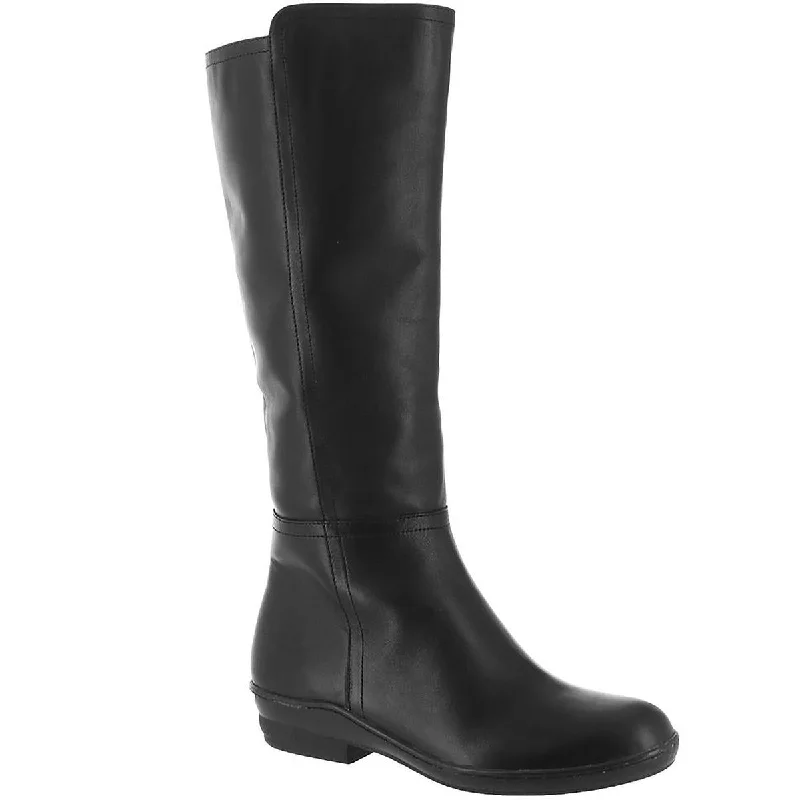 David Tate Womens Petite Leather Tall Knee-High Boots