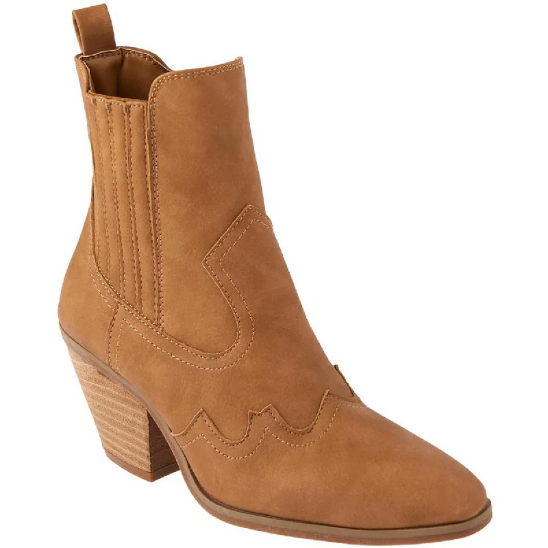 Dolce Vita Womens BALLAD Faux Leather Ankle boot Cowboy, Western Boots