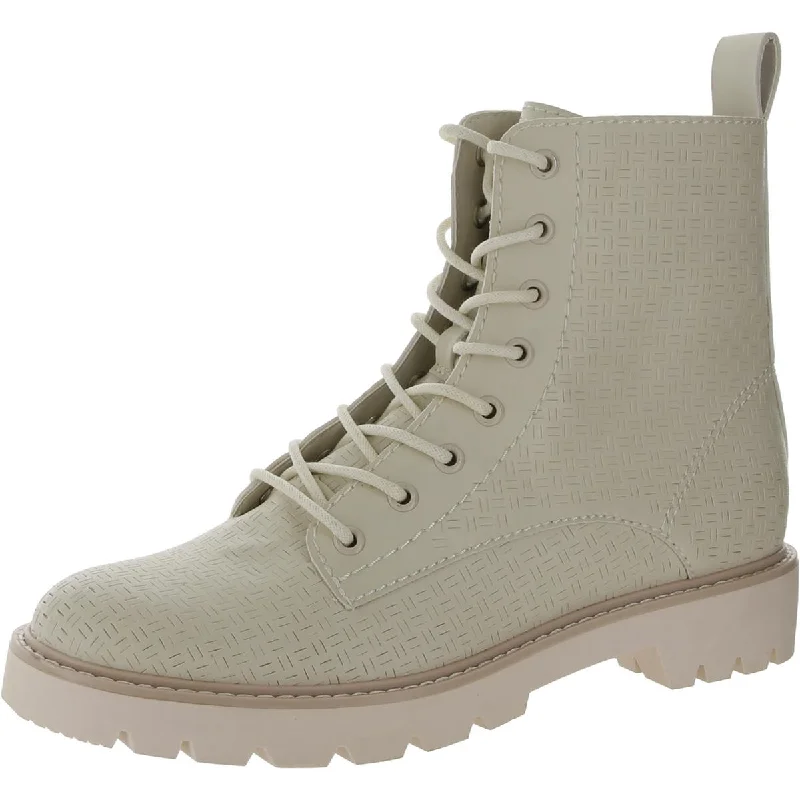 Dolce Vita Womens Faux Leather Lugged Sole Ankle Boots