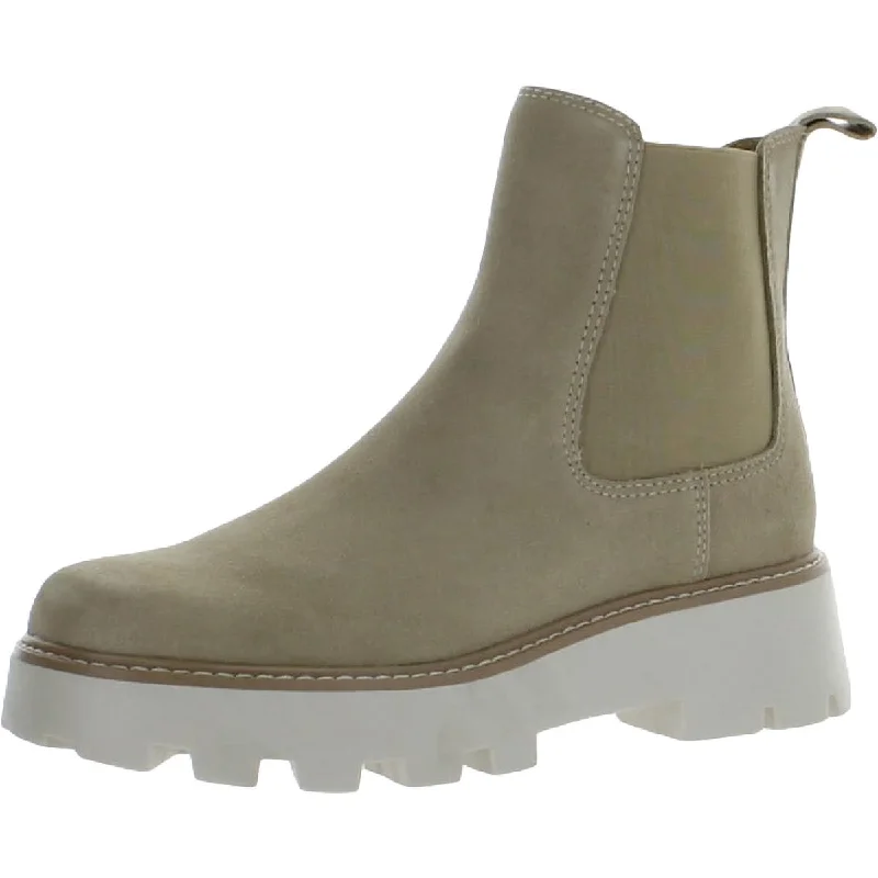 Dolce Vita Womens Journy Suede Lugged Sole Chelsea Boots