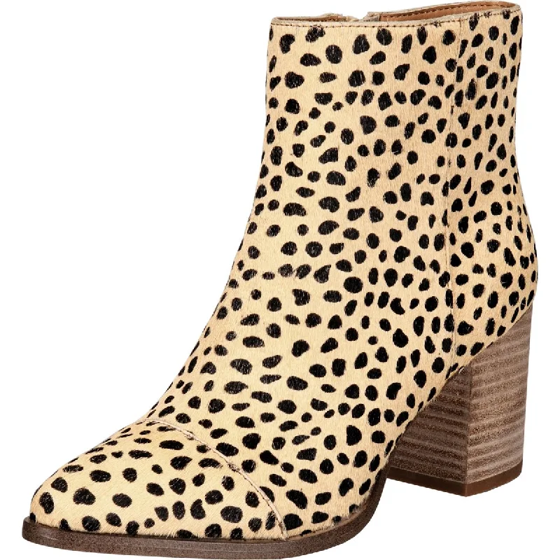 Dolce Vita Womens Tierney Calf Hair Stacked Ankle Boots