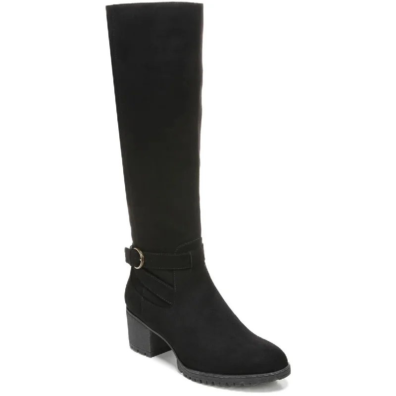 Dr. Scholl's Shoes Womens Like It Faux Suede Lug Sole Knee-High Boots
