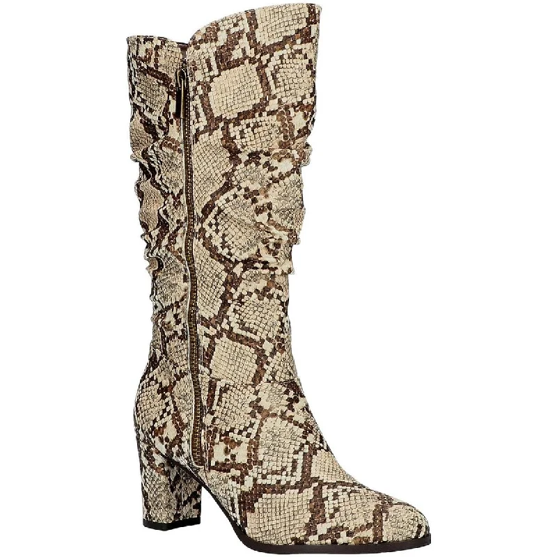 Easy Street Womens Mara Faux Leather Mid-Calf Boots