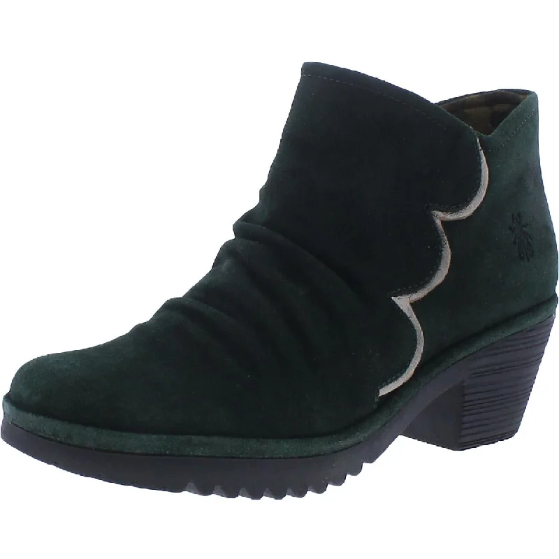 FLY London Womens Leather Block Heel Ankle Boots