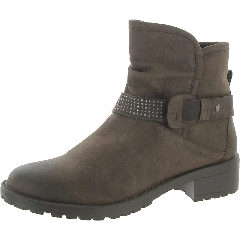 G.C. Shoes Womens Moto Pull On Lug So Ankle Boots