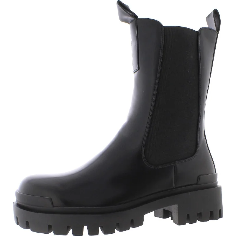 Gabrielle Union Womens Zory Faux Leather Block Heel Chelsea Boots
