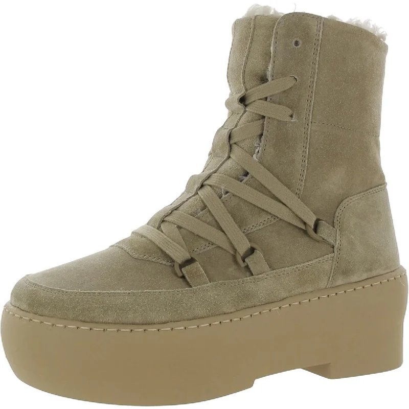 Gia Borghini Womens Suede Faux Fur Lined Ankle Boots