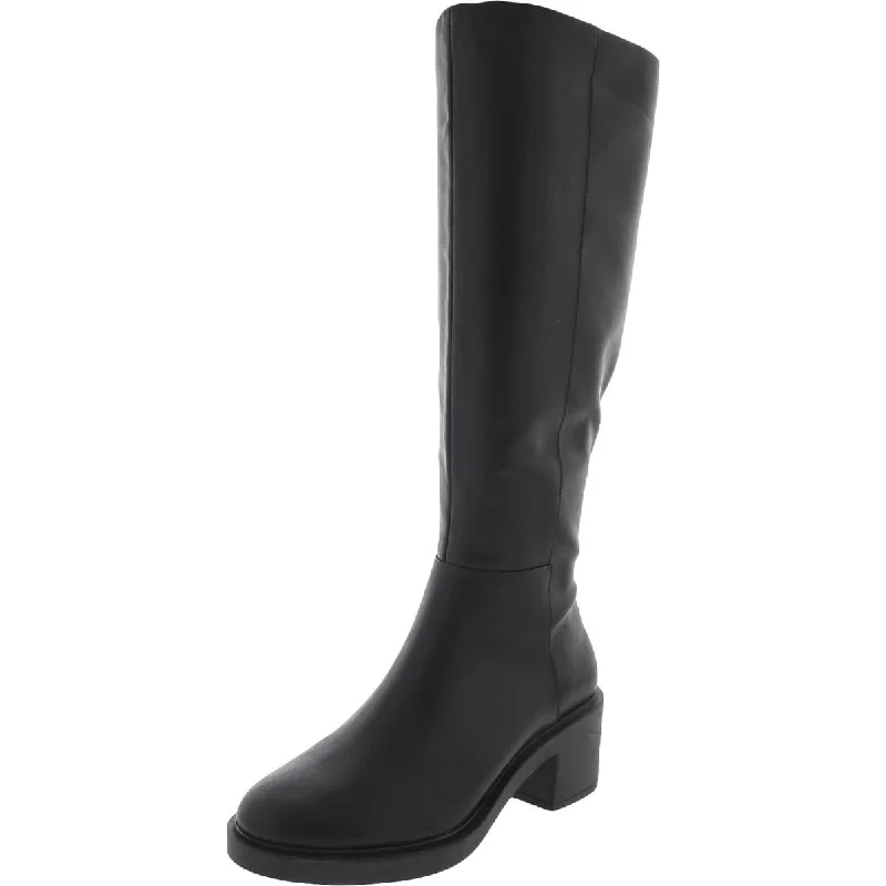 INC Womens Chrissie P Faux Leather Block Heels Knee-High Boots