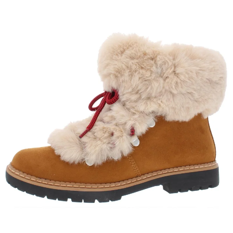 INC Womens Pravale Faux Fur Lace-Up Winter Boots