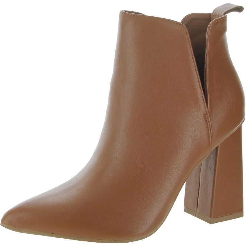Journee Collection Womens Faux Leather Pointed Toe Ankle Boots