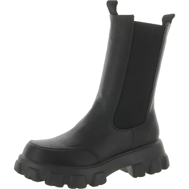 Journee Collection Womens Faux Leather Slip-On Booties