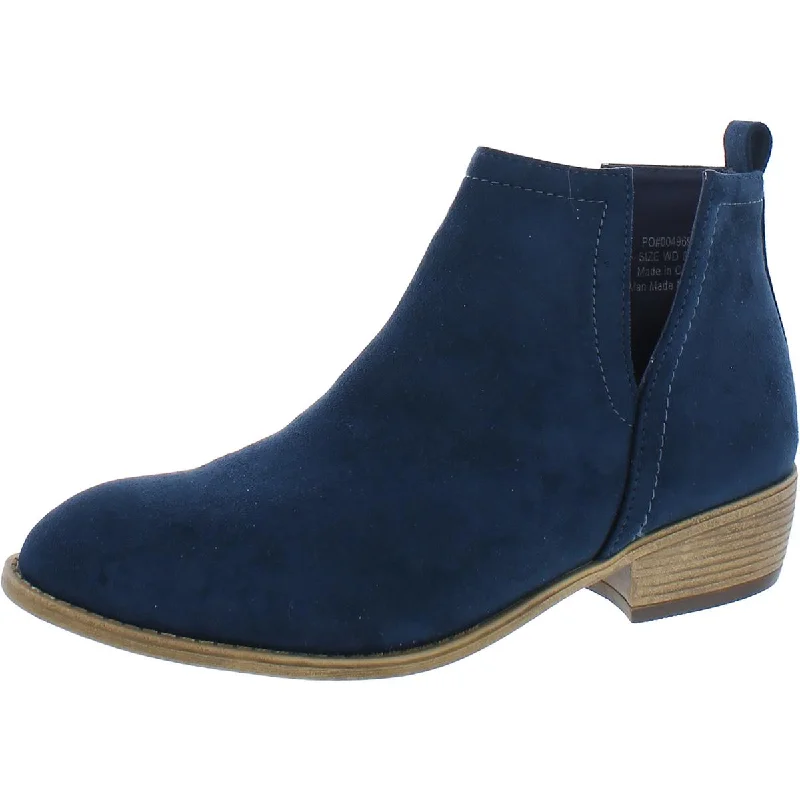 Journee Collection Womens Faux Suede Slip On Ankle Boots