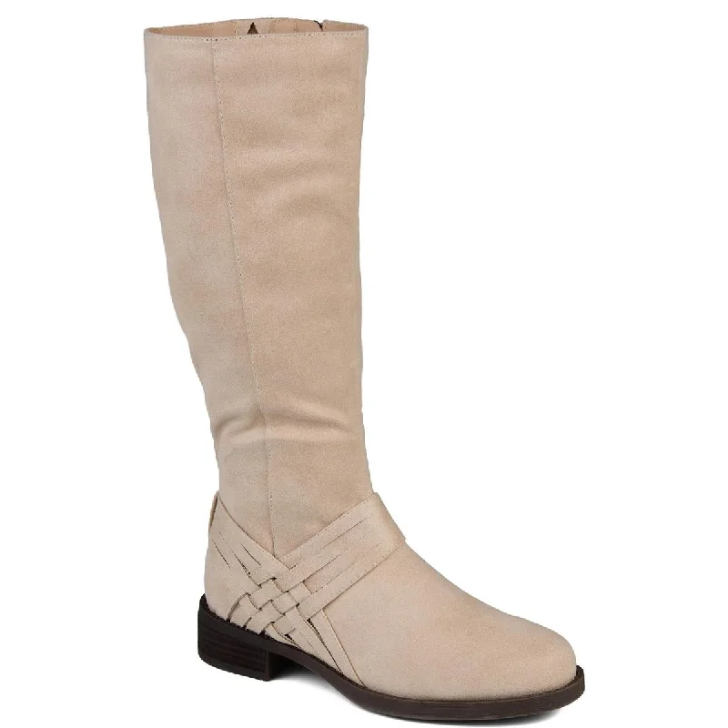 Journee Collection Womens Faux Suede Wide Calf Mid-Calf Boots