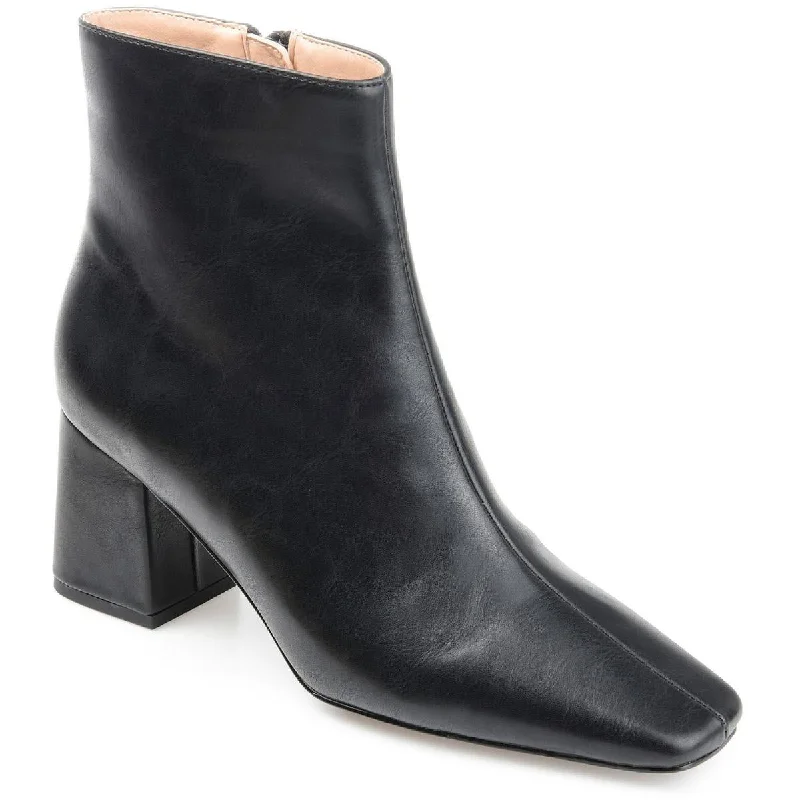 Journee Collection Womens Haylinn Faux Leather Square Toe Booties