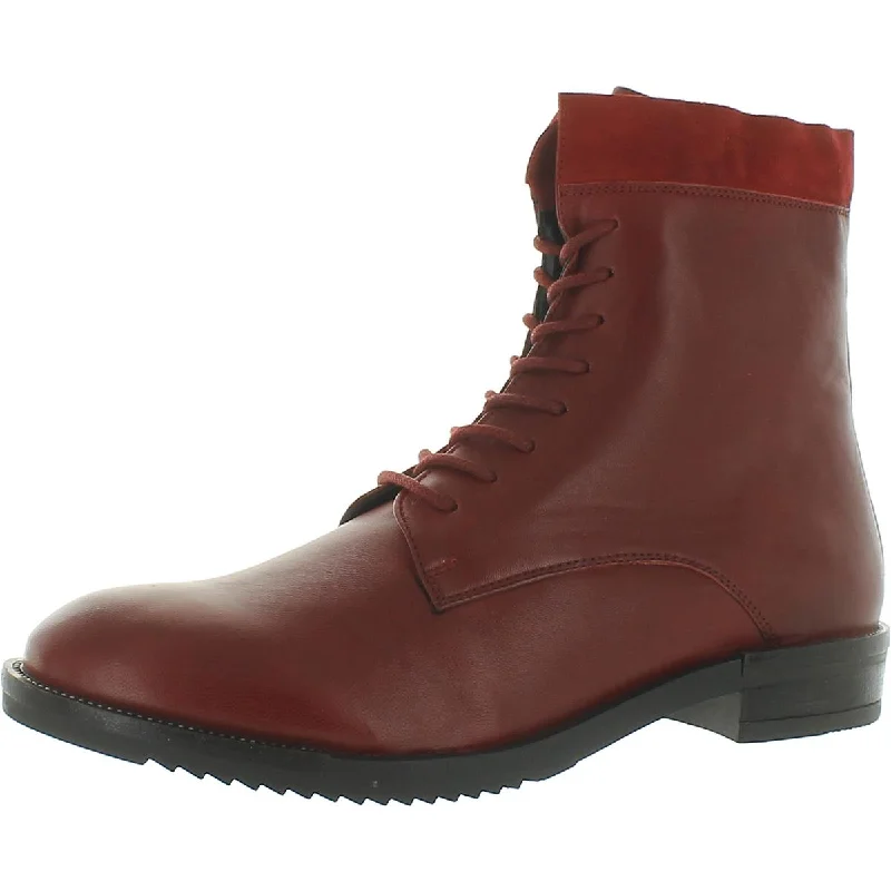 Journee Collection Womens NATARA Leather Combat & Lace-Up Boots