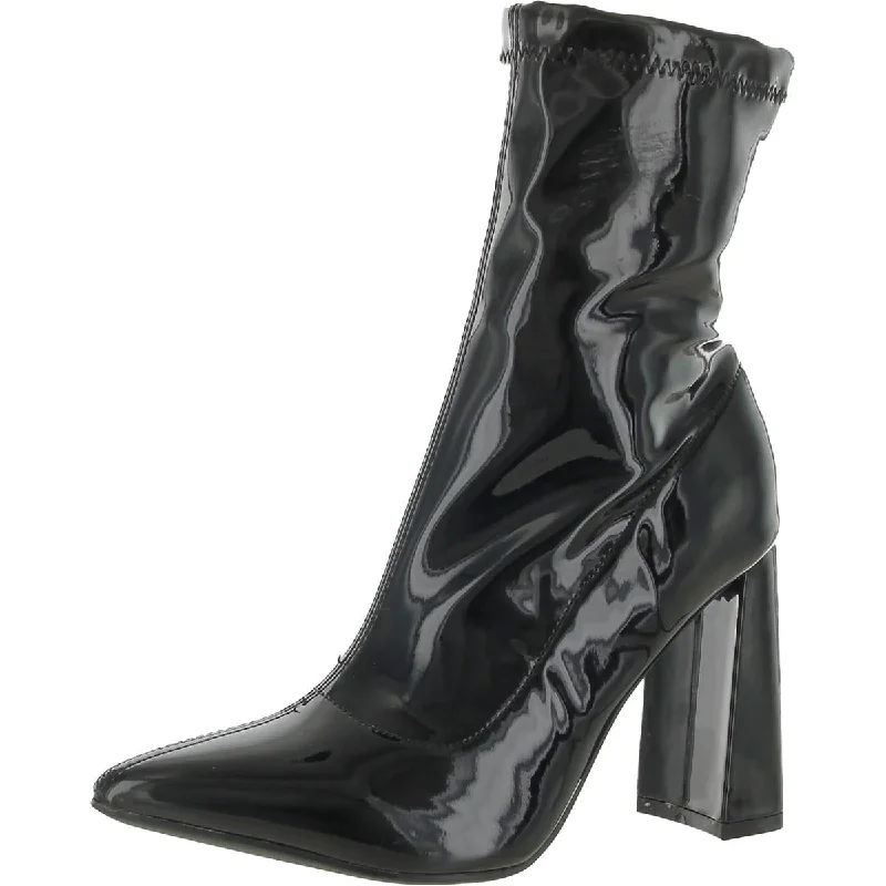 Journee Collection Womens Patent Pointed Toe Mid-Calf Boots
