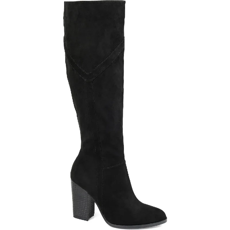 Journee Collection Womens Zipper Pull On Knee-High Boots
