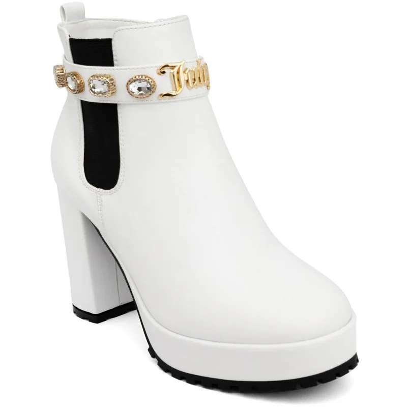 Juicy Couture Womens Python Faux Leather Chelsea Boots
