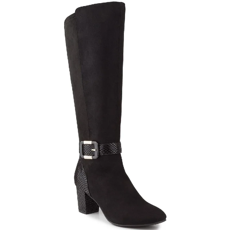 Karen Scott Womens Isabell  Faux Leather Knee-High Boots
