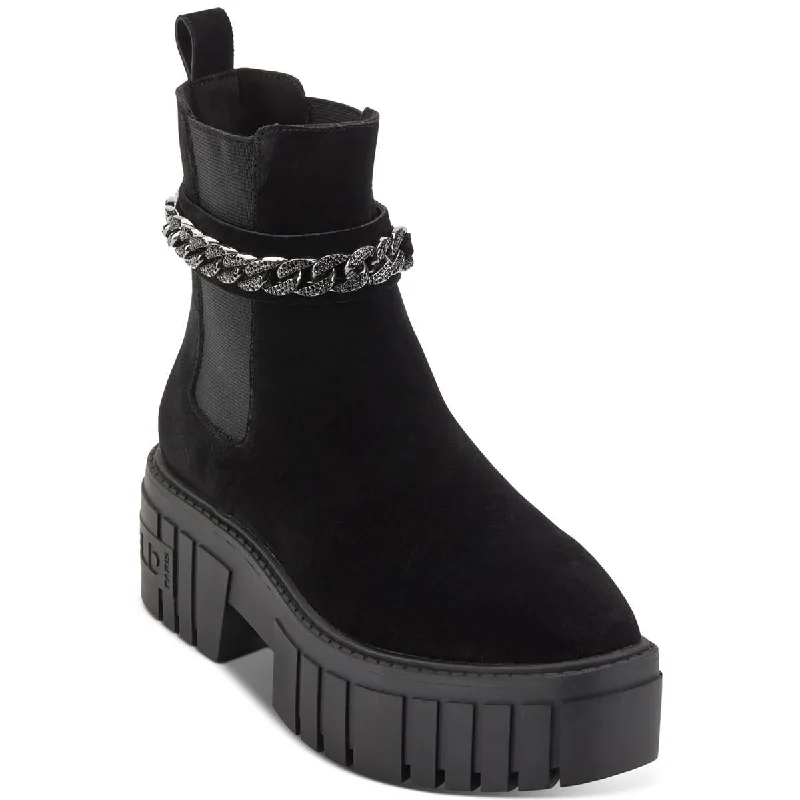 Karl Lagerfeld Paris Womens Reign Suede Pull On Chelsea Boots