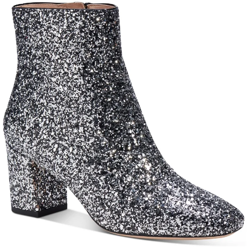 Kate Spade Womens Junelle Glitter Block Heel Ankle Boots