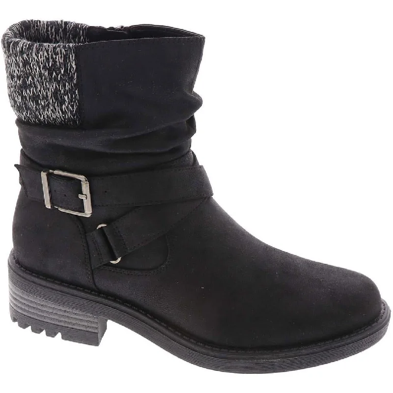 LifeStride Womens Katie Faux Leather Slouchy Ankle Boots