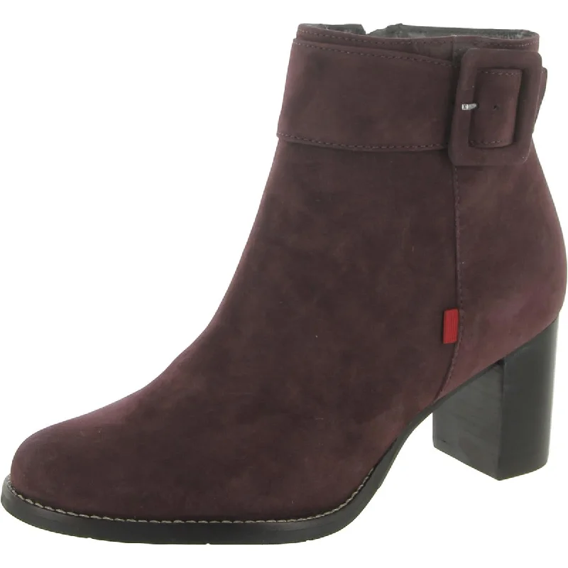 Marc Joseph Womens Wooster Leather Stacked Heel Ankle Boots