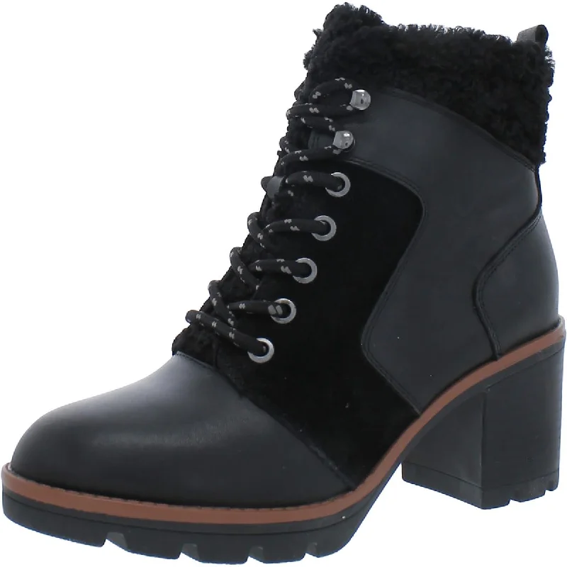 Naturalizer Womens VAL Leather Waterproof Combat & Lace-up Boots