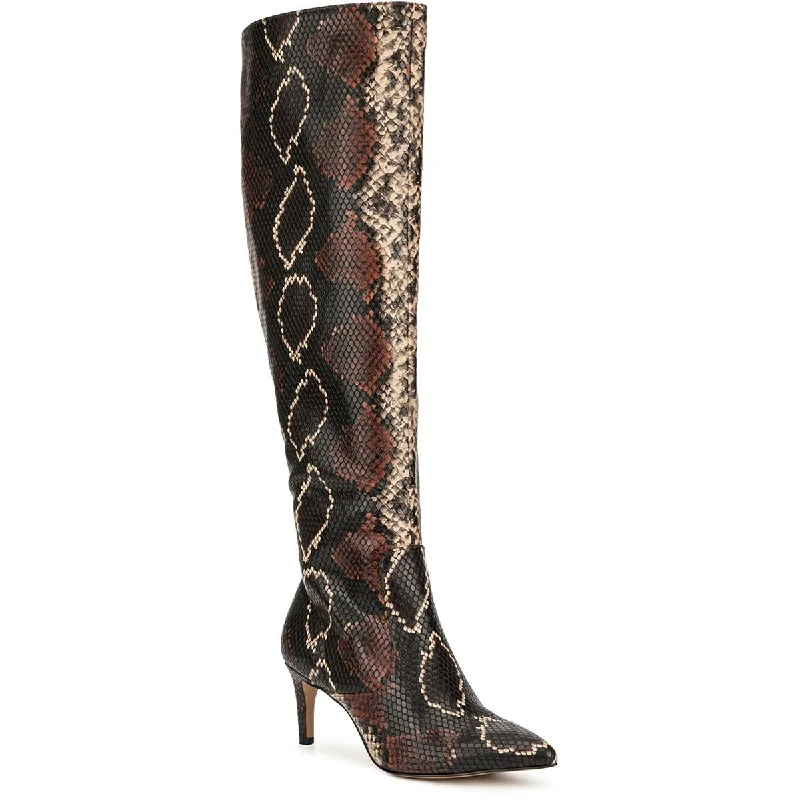 New York & Company Womens Isabelle Faux Leather Tall Knee-High Boots