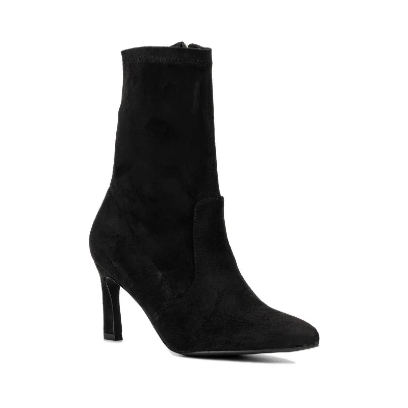 New York & Company Womens Xandra  Faux Suede Zipper Ankle Boots