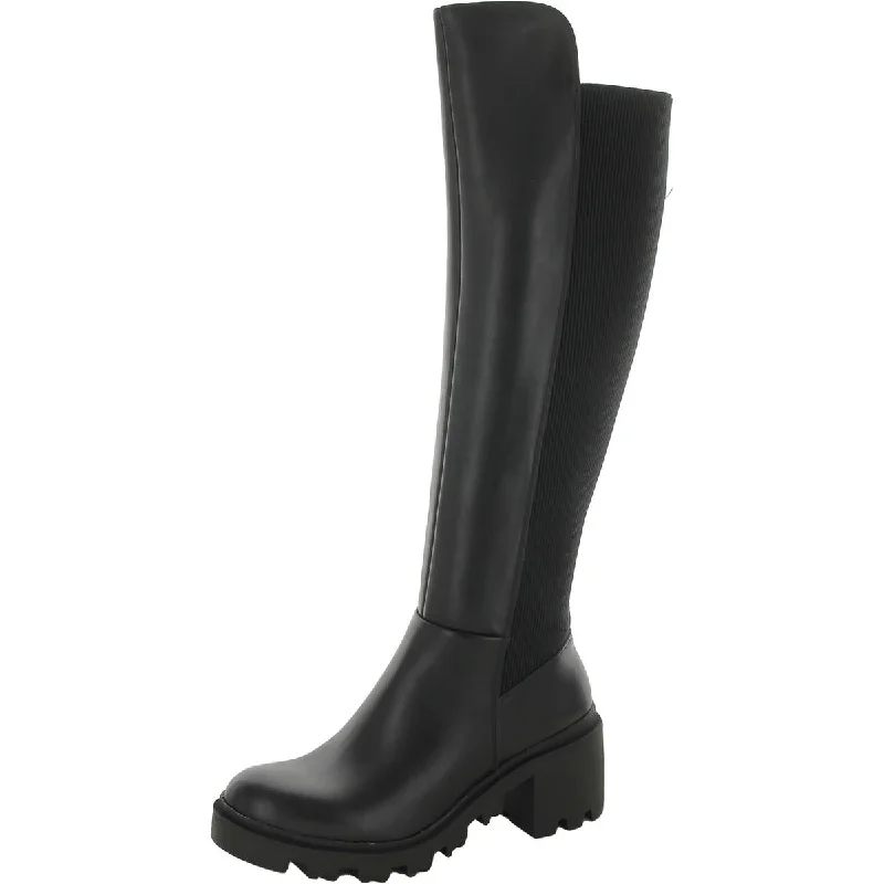 New York & Company Womens Zipper Faux Leather Mid-Calf Boots