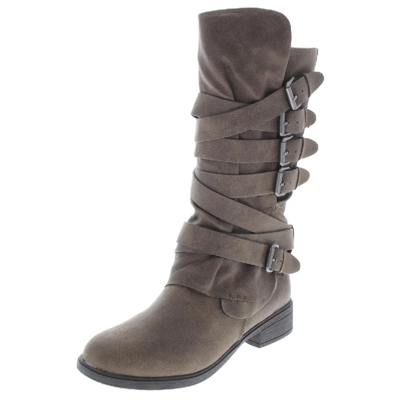 Report Womens Huck Faux Leather Heels Mid-Calf Boots