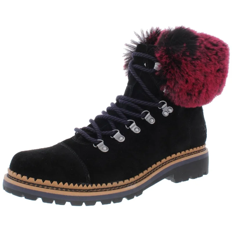 Sam Edelman Womens Bowen Suede Faux Fur Booties