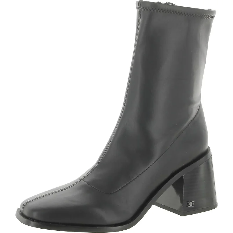 Sam Edelman Womens Faux Leather Square Toe Mid-Calf Boots