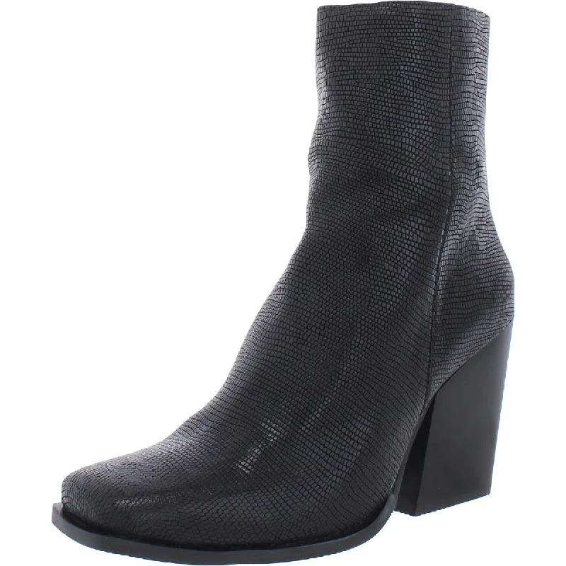 Seychelles Womens Everytime You Go Leather Lizard Print Ankle Boots
