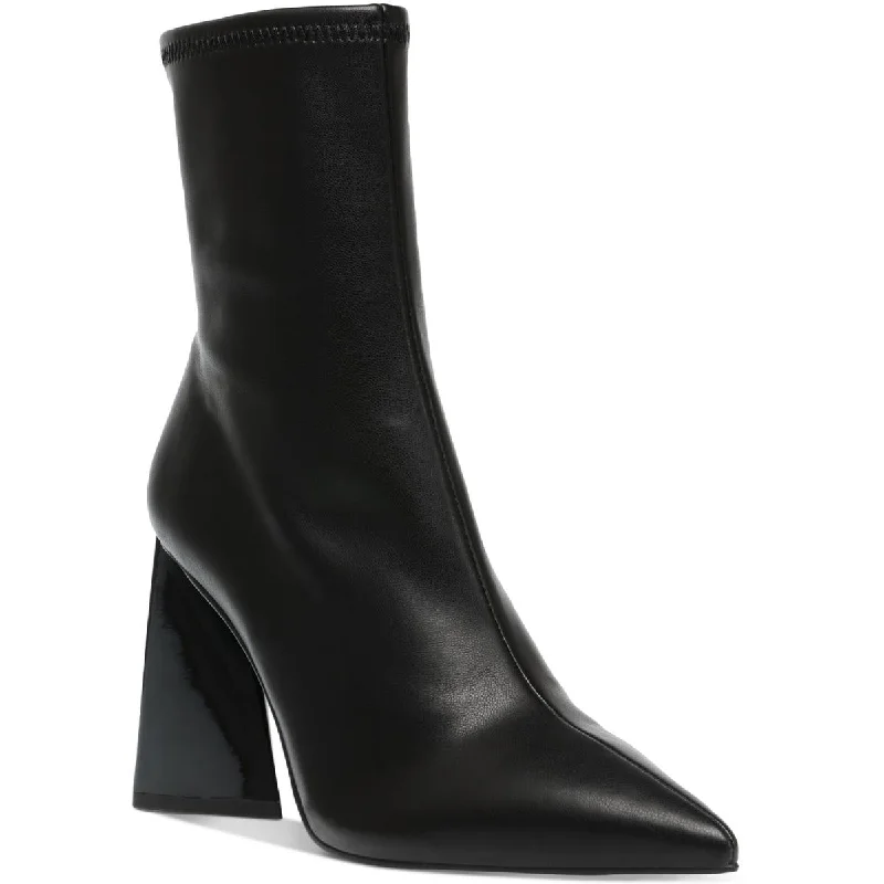 Steve Madden Womens Ticker Faux Leather Pointed Toe Ankle Boots