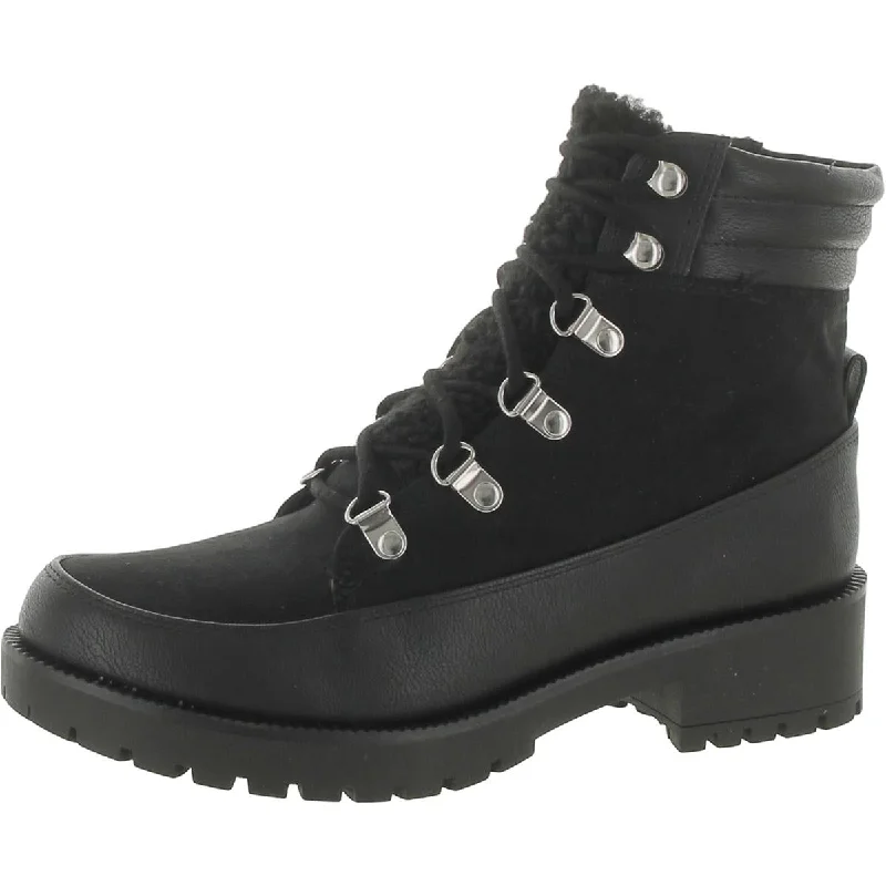 Style & Co. Womens Lace-Up Faux Leather Combat & Lace-Up Boots